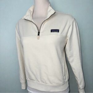 Patagonia Women’s Organic Cotton Off-White / Cream Quarter-Zip Pullover Size XS
